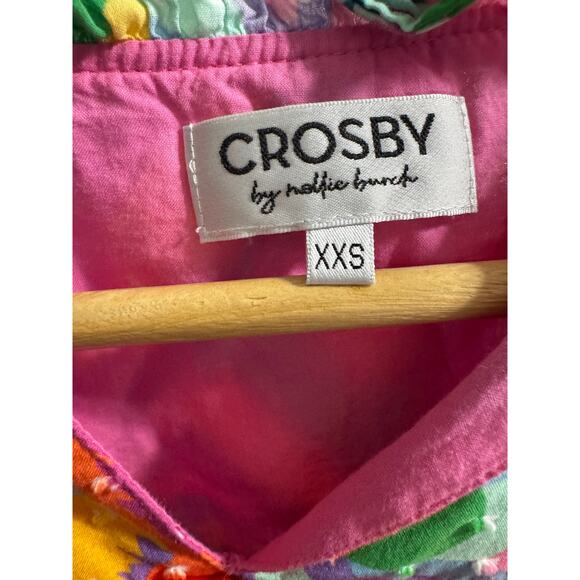 CROSBY by Mollie Burch Rosie Heat Waves  Floral Blouse XXS - Picture 5 of 6